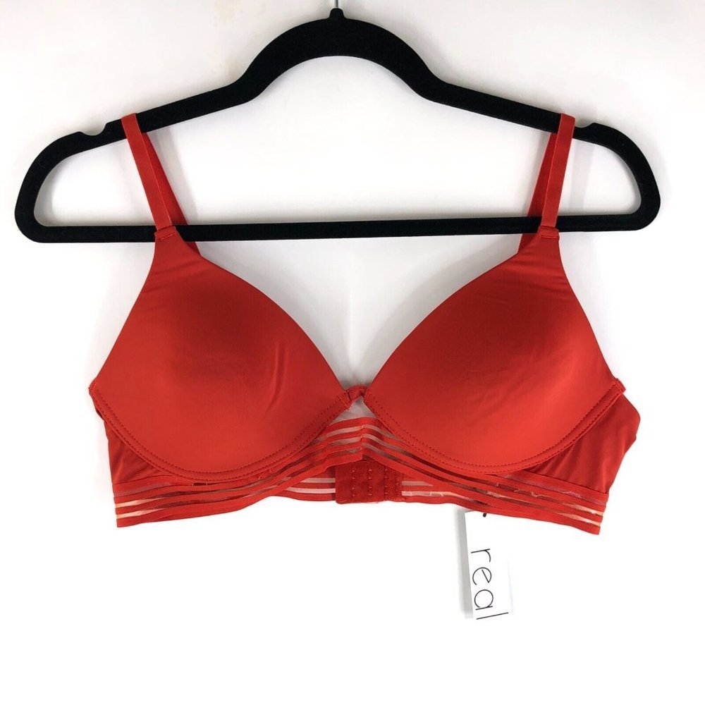 Real Bralette Wireless Molded Cups Red Size XL